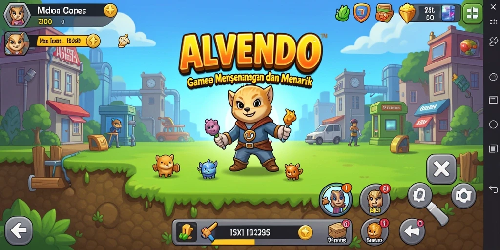 Tampilan gameplay ALVENDO yang sederhana dan menyenangkan dalam mode Idle.