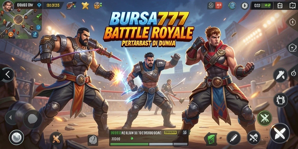 Screenshot BURSA777 menampilkan aksi seru dalam pertarungan Battle Royale.