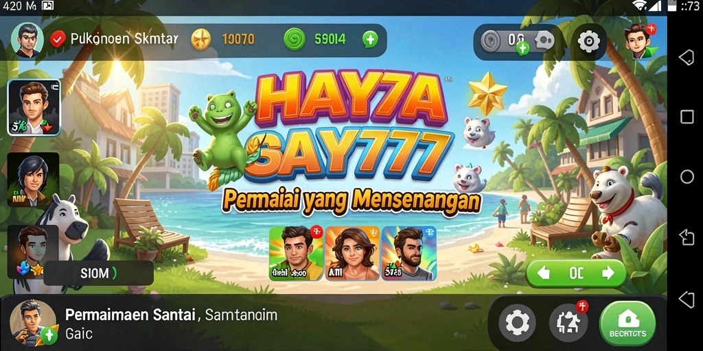 Tampilan gameplay HAYA777 yang penuh warna dan seru.