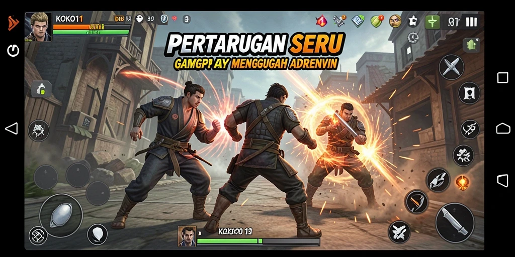 Gameplay KOKO11 yang mengasyikkan dan penuh aksi.