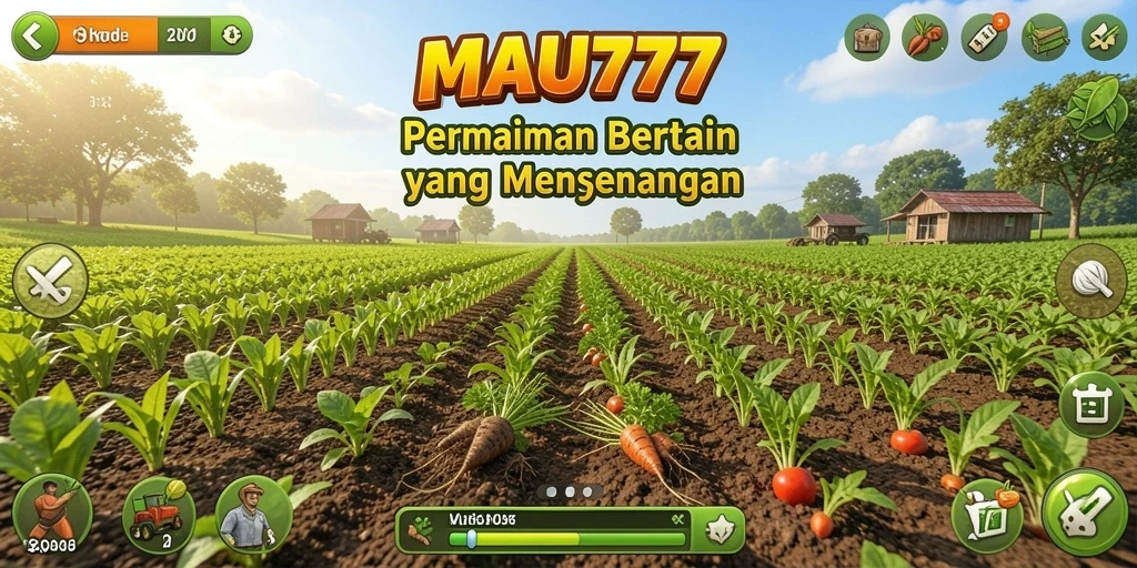 Screenshot gameplay MAU777 dengan elemen pertanian yang menarik.
