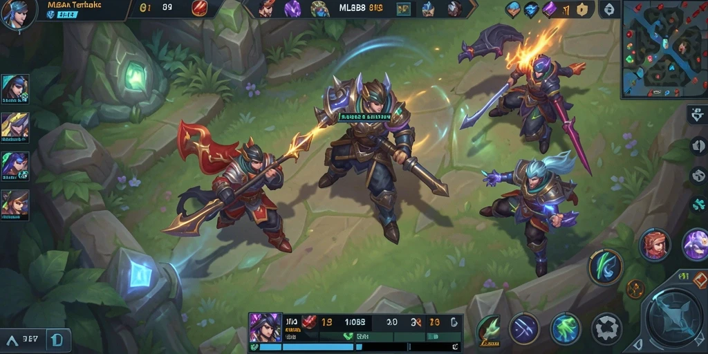Tangkapan layar gameplay <strong>MLBB8</strong> menunjukkan aksi seru dalam arena pertempuran MOBA.