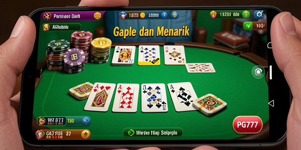 Tampilan menarik dari gameplay Gaple PG777 dengan interaksi sosial.