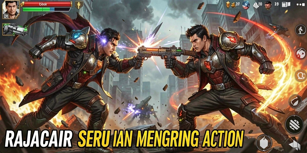 Tampilan gameplay Action yang seru dan mendebarkan dari RAJACAIR.