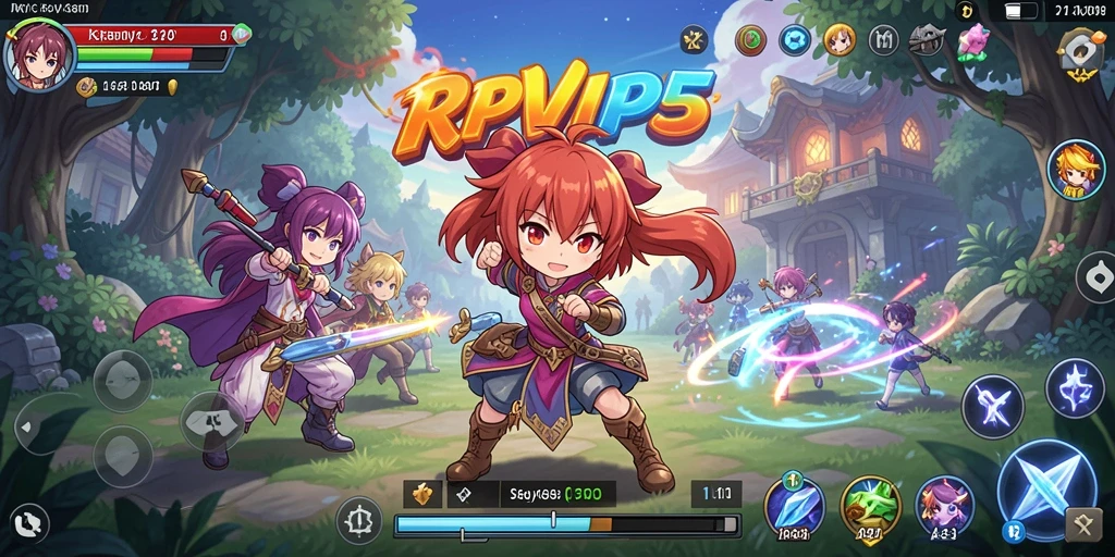 Screenshot game Anime RPVIP5 dengan grafis menawan.